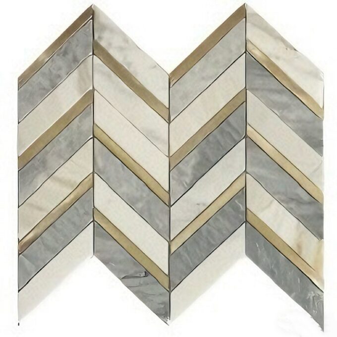 Aluminium sheveron Marble mosaic Tiles, green mosaic tile