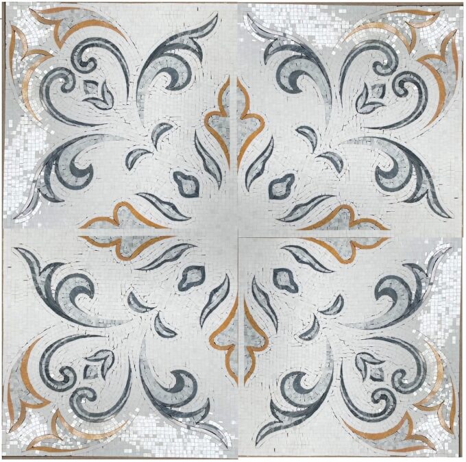 Carrara golden Retro classic floral pattern Mosaic tiles