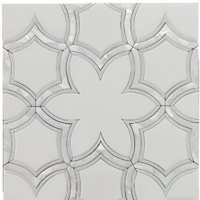 Marble mosaics with natural stone floral designs
