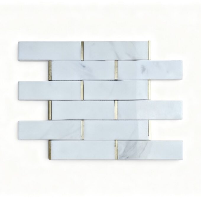 Calacatta white mixed brass marble Mosaic