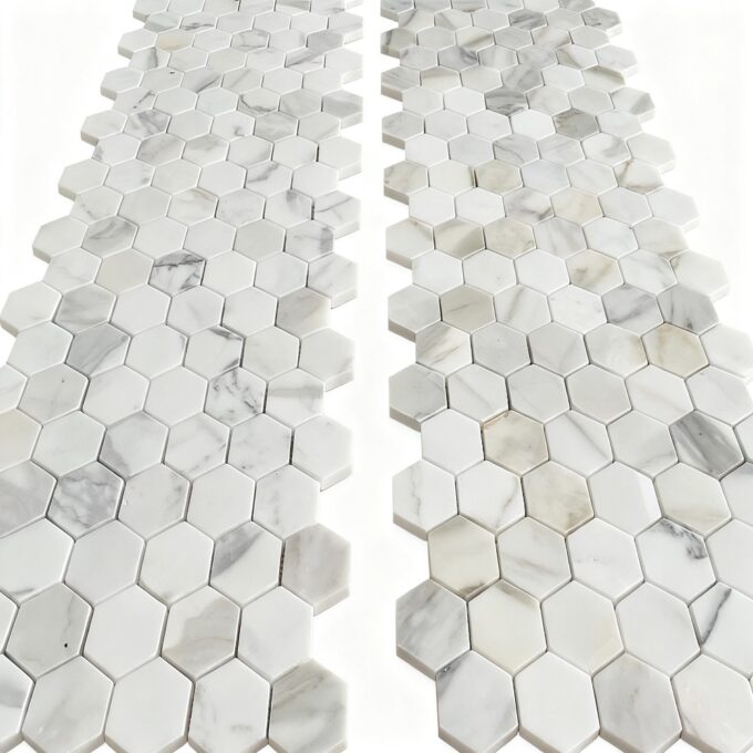 Calacatta Modern design hexagonal Mosaic tiles