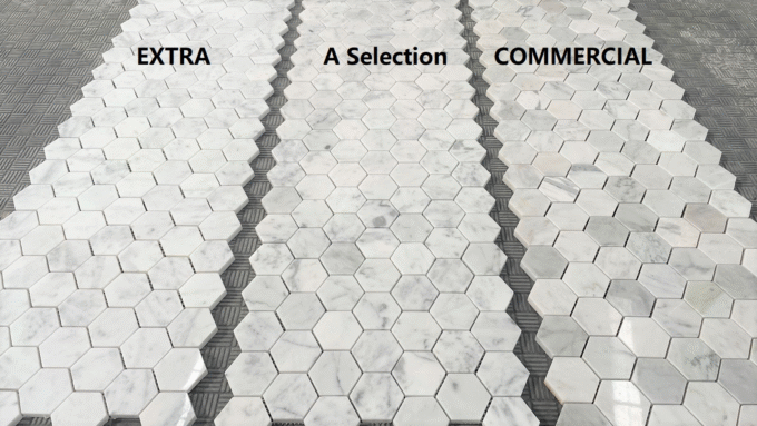 Carrara Extra white hexagonal marble Mosaic floor tiles