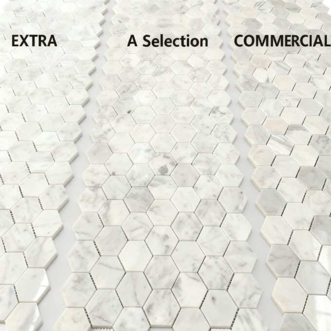 Carrara Extra white hexagonal marble Mosaic floor tiles