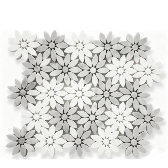 Decorative art waterjet small Daisy Mosaic tiles