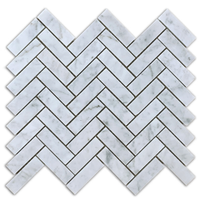 Carrara herringbone marble Mosaic tiles