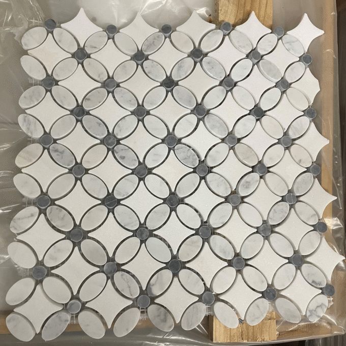 carrara floral designs Marble Mosaic tiles