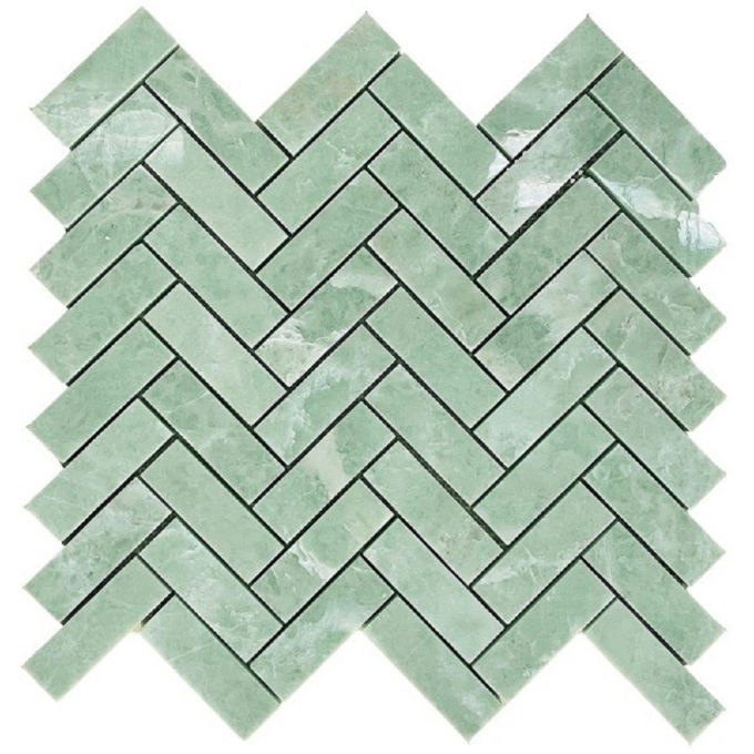 New Ming Green Herringbone natural marble Mosaic