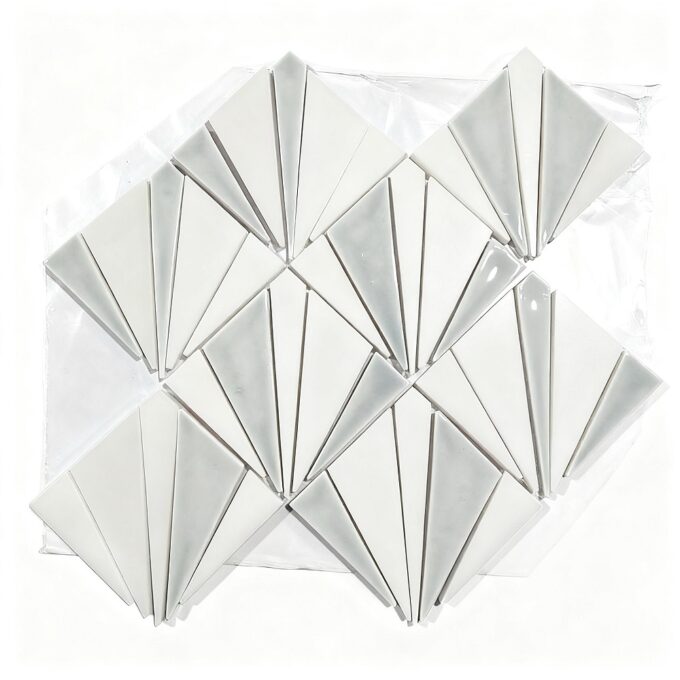 Pure white, blue porcelian marble Mosaic