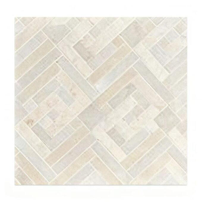 Cream Marfil Sunny Beige Herringbone Mosaic