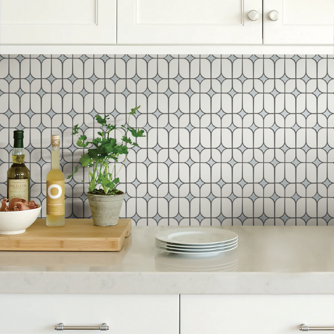 Thassos White Blue Celeste Natural stone Mosaic tiles