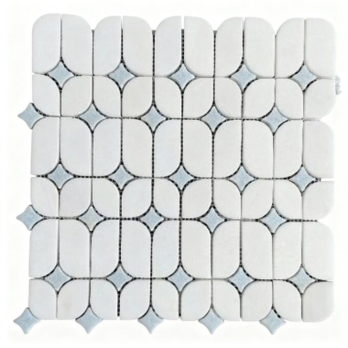 Thassos White Blue Celeste Natural stone Mosaic tiles