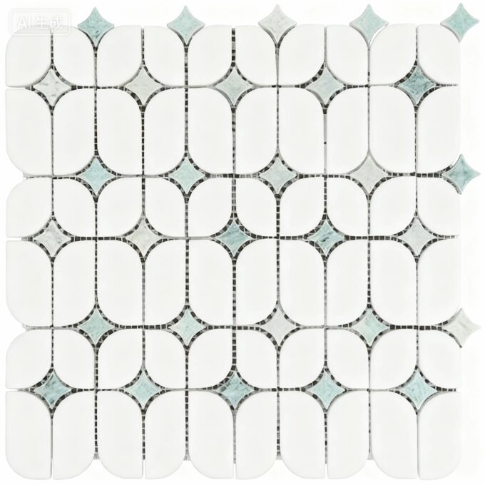 Thassos White Ming Green Natural stone Mosaic tiles