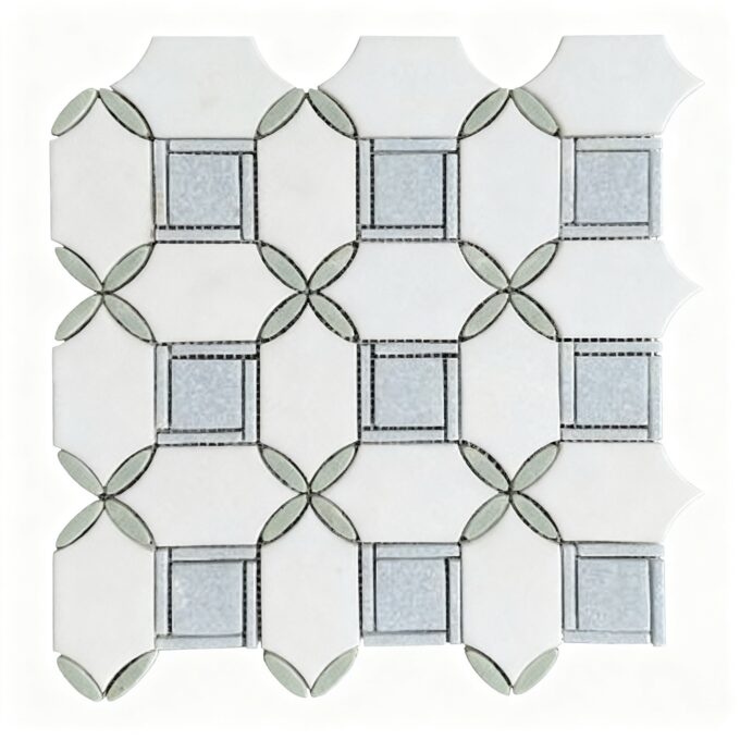 Modern design new ming green floral mosaics