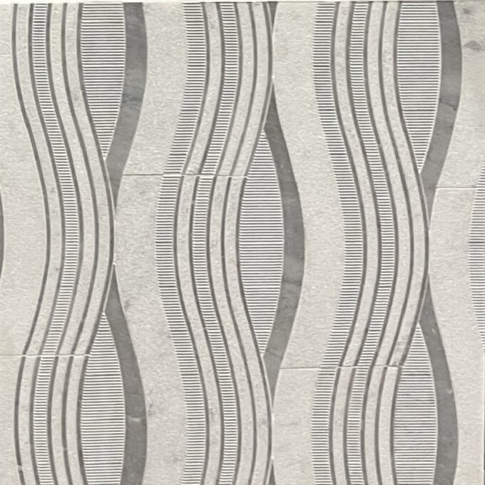 Strip-textured white marble Mosaic tiles