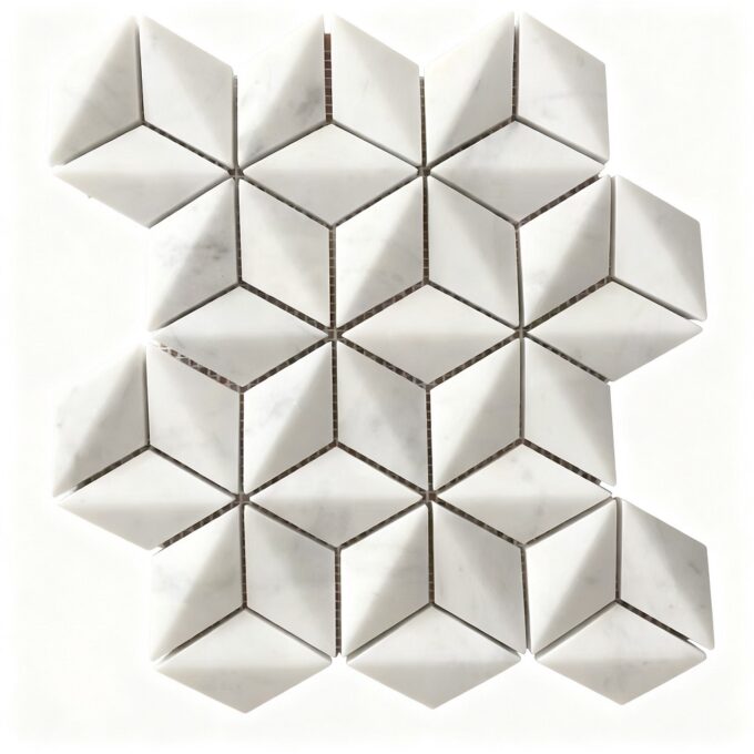 Modern 3D marble Mosaic tiles with concave-convex surfaces for home wall decoration