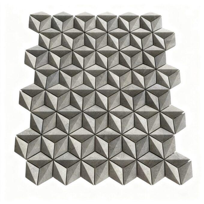 3D hexagonal grey Mosaic interior wall tiles