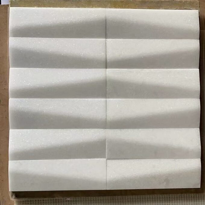 Newly designed white 3D natural marble Mosaic tiles