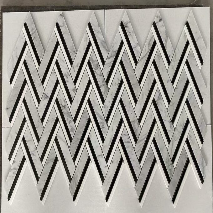 Herringbone Mosaic tiles kitchen backsplash bathroom Mosaic