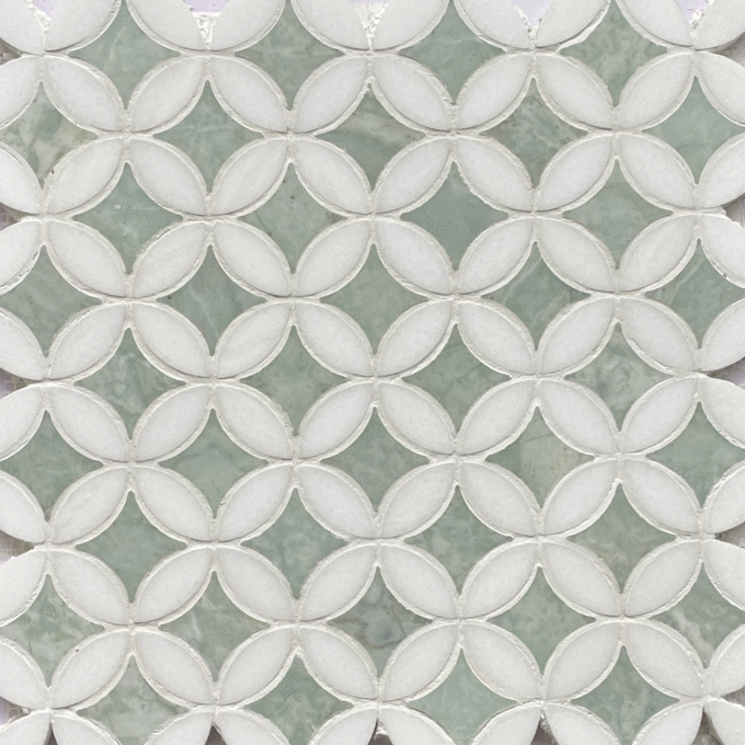 New Ming Green Thassos White marble Mosaic