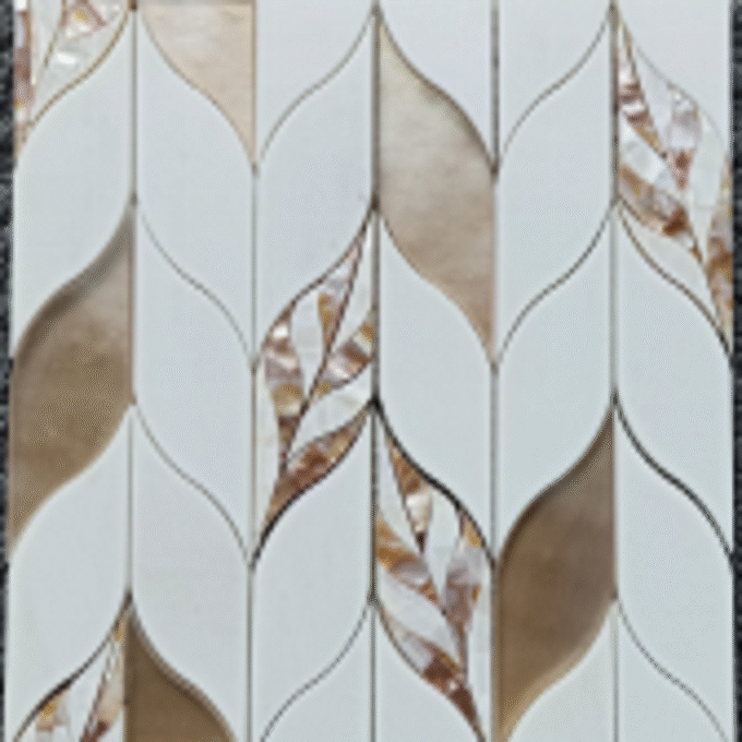 Natural Dolomite Marble Mosaic with leaf patterns