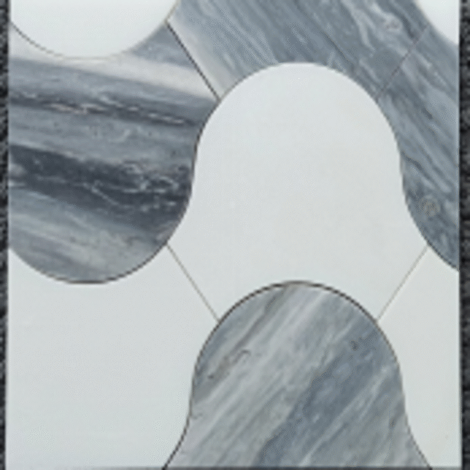 Pure White Bardiglio Marble water jet Mosaic