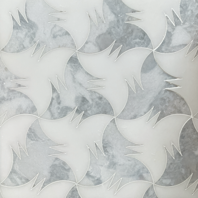 Sky Blue Pure White Marble Mosaic