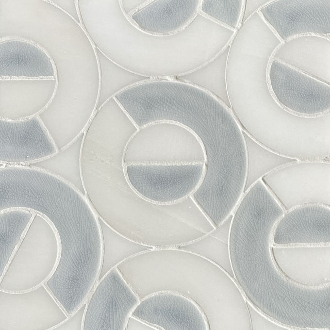 Pure White Porcelian Waterjet marble Mosaic