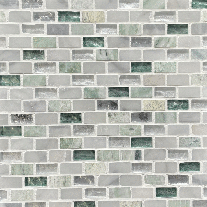 Spring Green Pure white Glass Marble Mosaic tiles