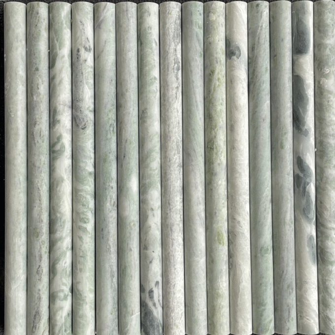 Curved grooved marble tile marble Ming Green pencil-decorated
