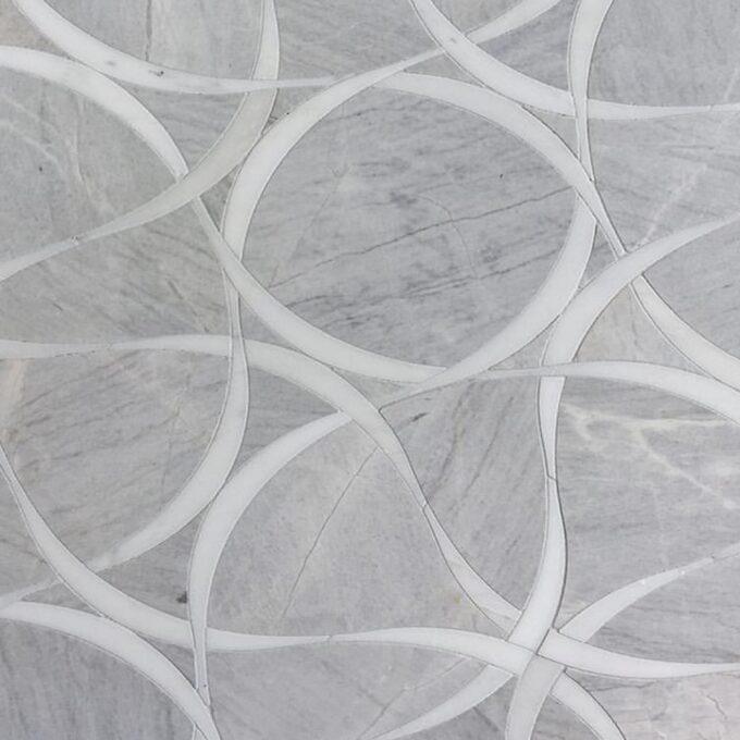 Grey marble waterjet Mosaic, wall and floor decoration