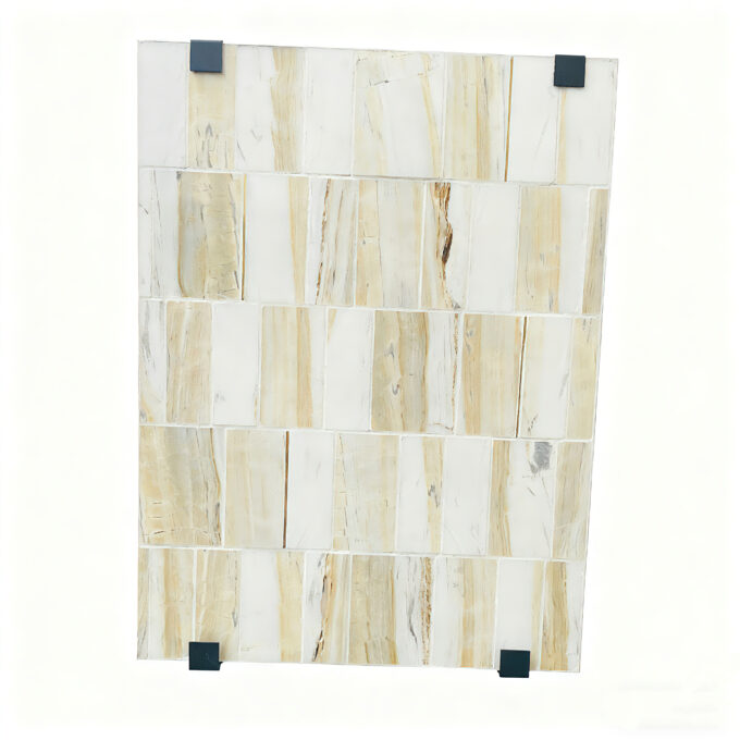 Marble Mosaic tiles are used for luxurious backlit walls and backsplashes