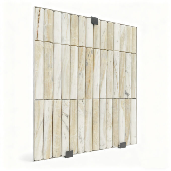 Apli White Marble curved groove marble tile Mosaic pencil decoration wall tile