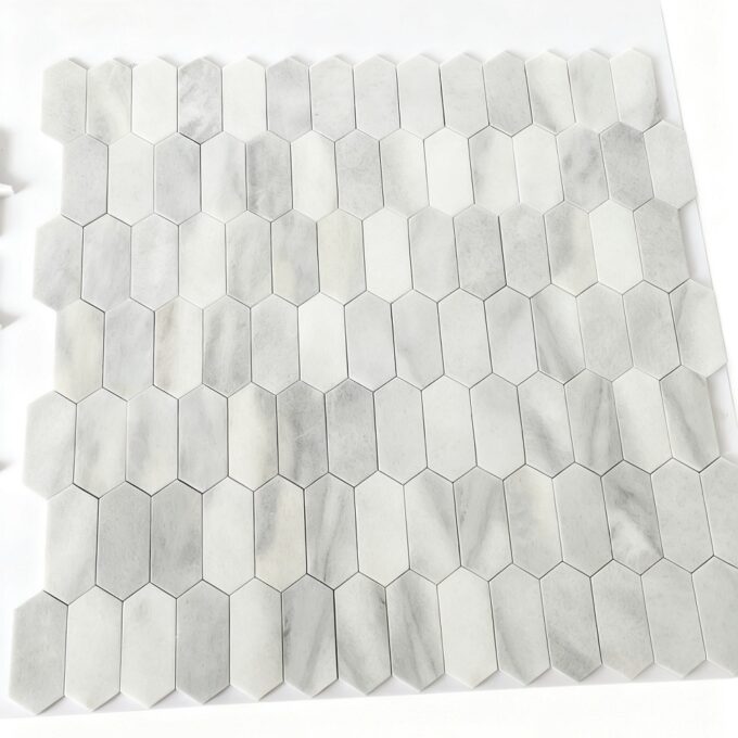 Natural marble white long hexagonal marble Mosaic