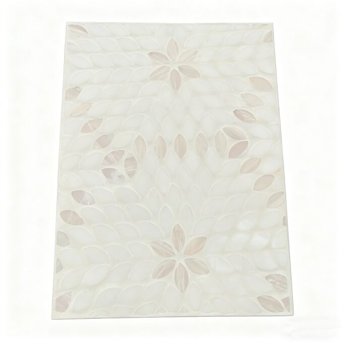 Leaf and flower design waterjet marble Mosaic bathroom and kitchen walls