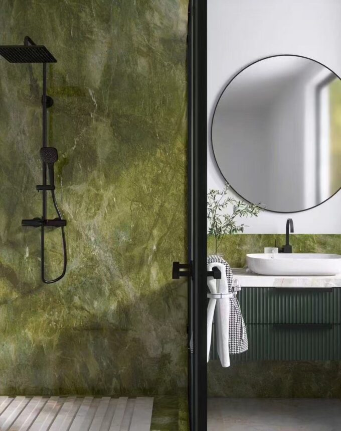 Paris Green Island Marble Slabs luxury island counters, floors, walls and custom tables