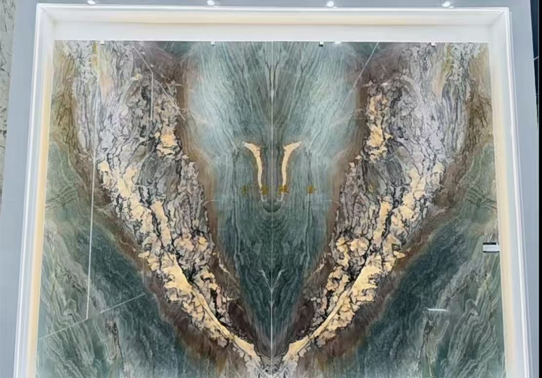 Polished slab of Volupia Quartzite luxury stone from Brazil on display at PHOENIX STONE