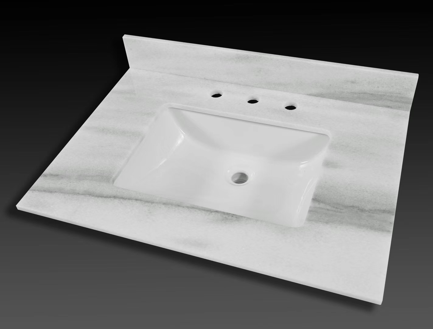 Crystallina vanity top Double Rec Sink Bathroom Sink