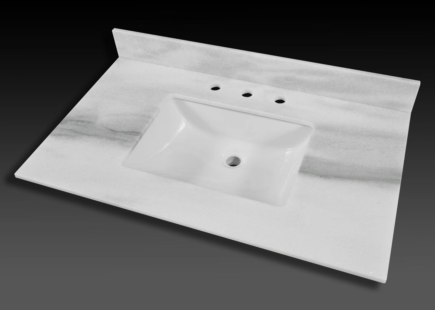 Crystallina vanity top Double Rec Sink Bathroom Sink