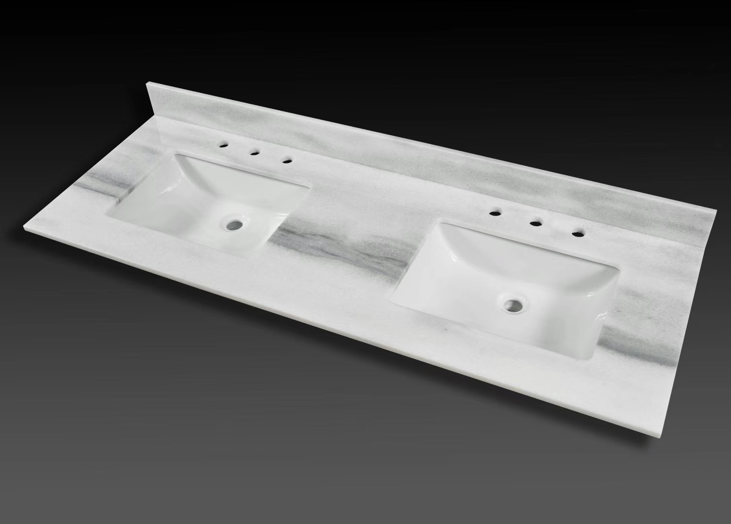 Crystallina vanity top Double Rec Sink Bathroom Sink